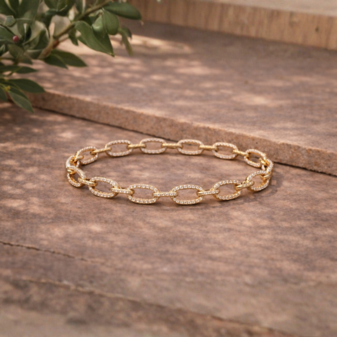 Lumi Paperclip Pavé Bracelet