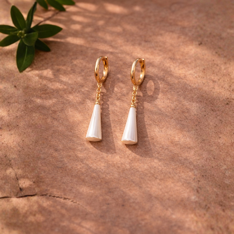 Selene Pearl Drop Huggie Earrings