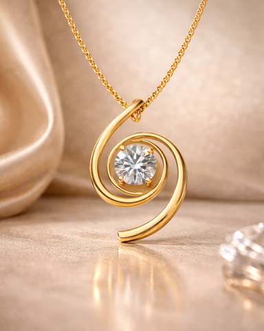 Orbit Spiral Solitaire Necklace