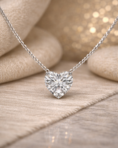 Whisper Heart Solitaire Necklace