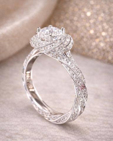 Seraphina Twist Halo Ring