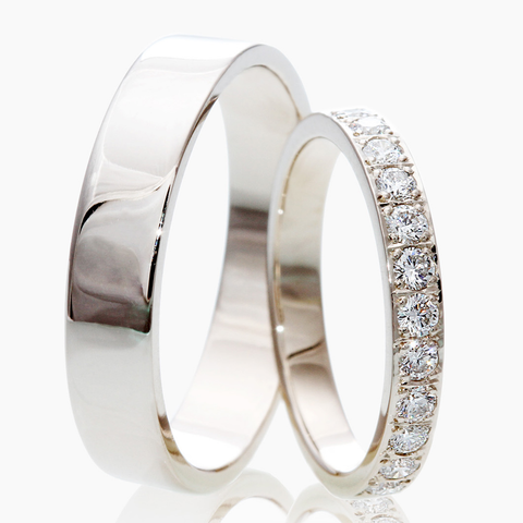 Onda Pavé Wedding Pair