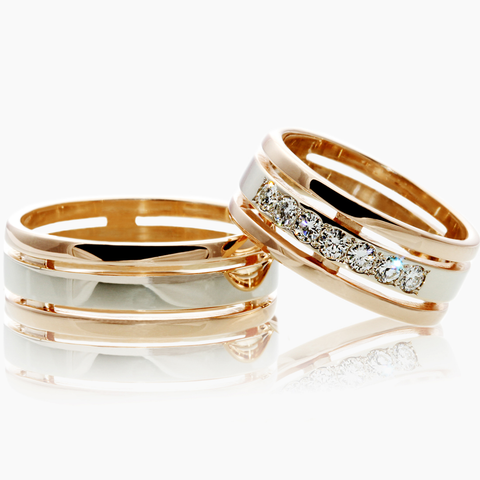 Trama Triple-Line Wedding Pair